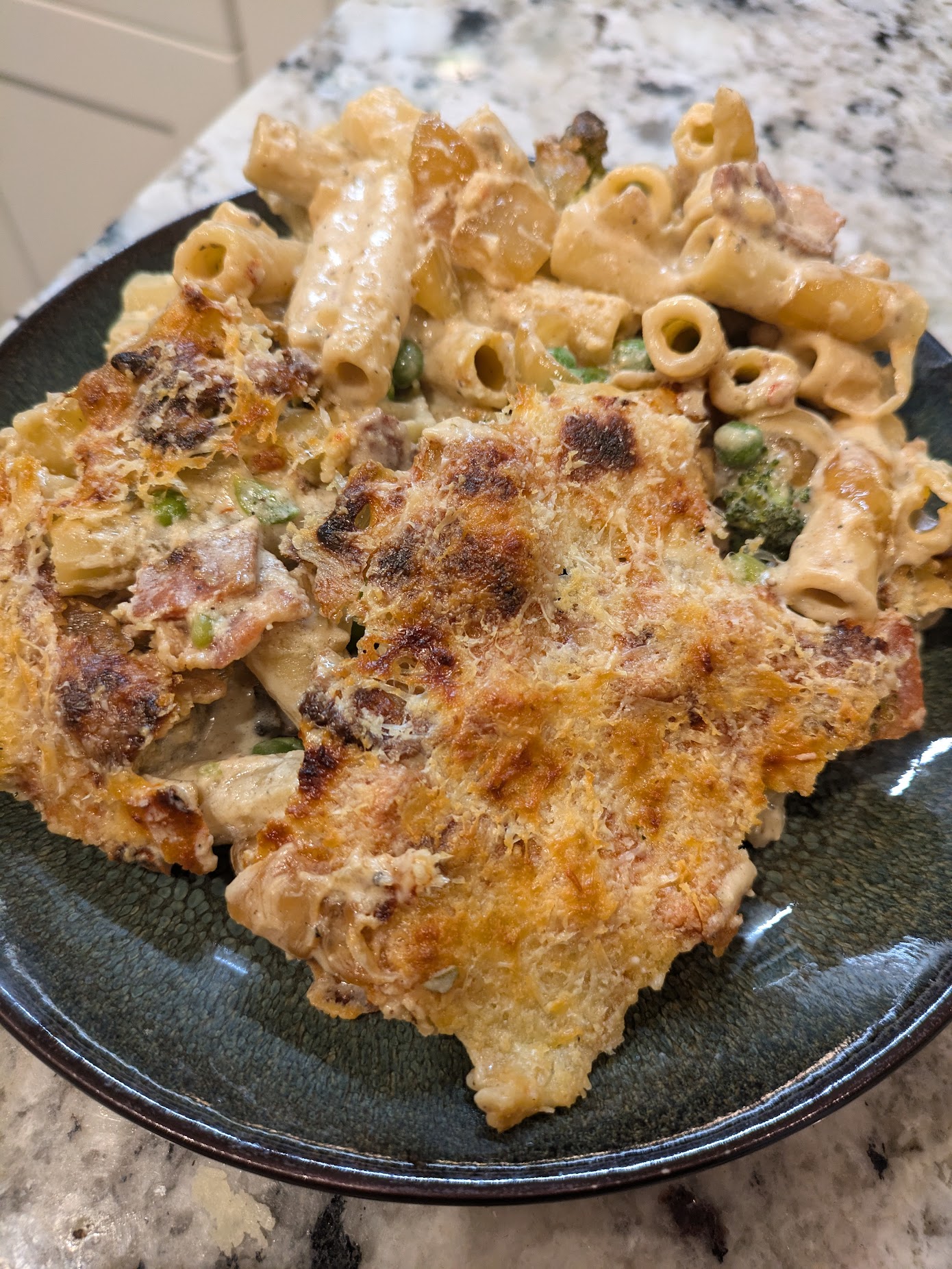 Pasta bake on a plate